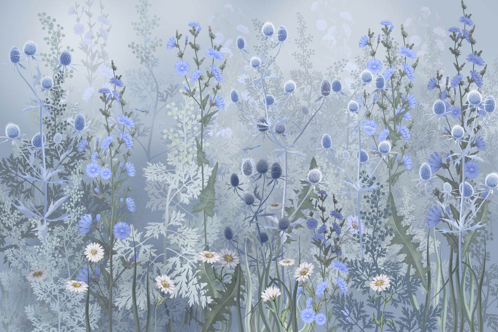 Фотообои Полевые цветы синие